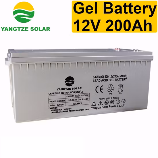 5 anni di garanzia Batteria solare a ciclo profondo con gel da 12 V 200 Ah per Power Bank
