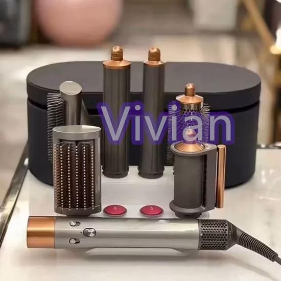 Nuovo modello HS05 Bigodino per capelli a rotolo lungo per Dyson Airwrap Serie completa oro e fucsia originale n